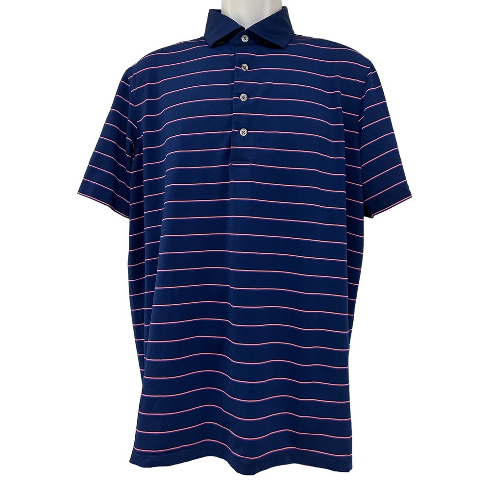 Greyson Mens Golf Polo Shirt Purple/Pink Striped Performance EUC‎ M